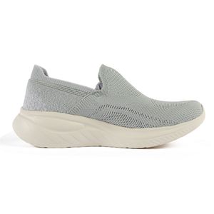 Laimminis Slip-On Sneakers Breathable Lightweight Walking Shoes - Grey Knit