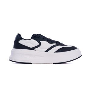 Chunky Platform Sneakers Low Top Fashion Casual Black White PU Leather